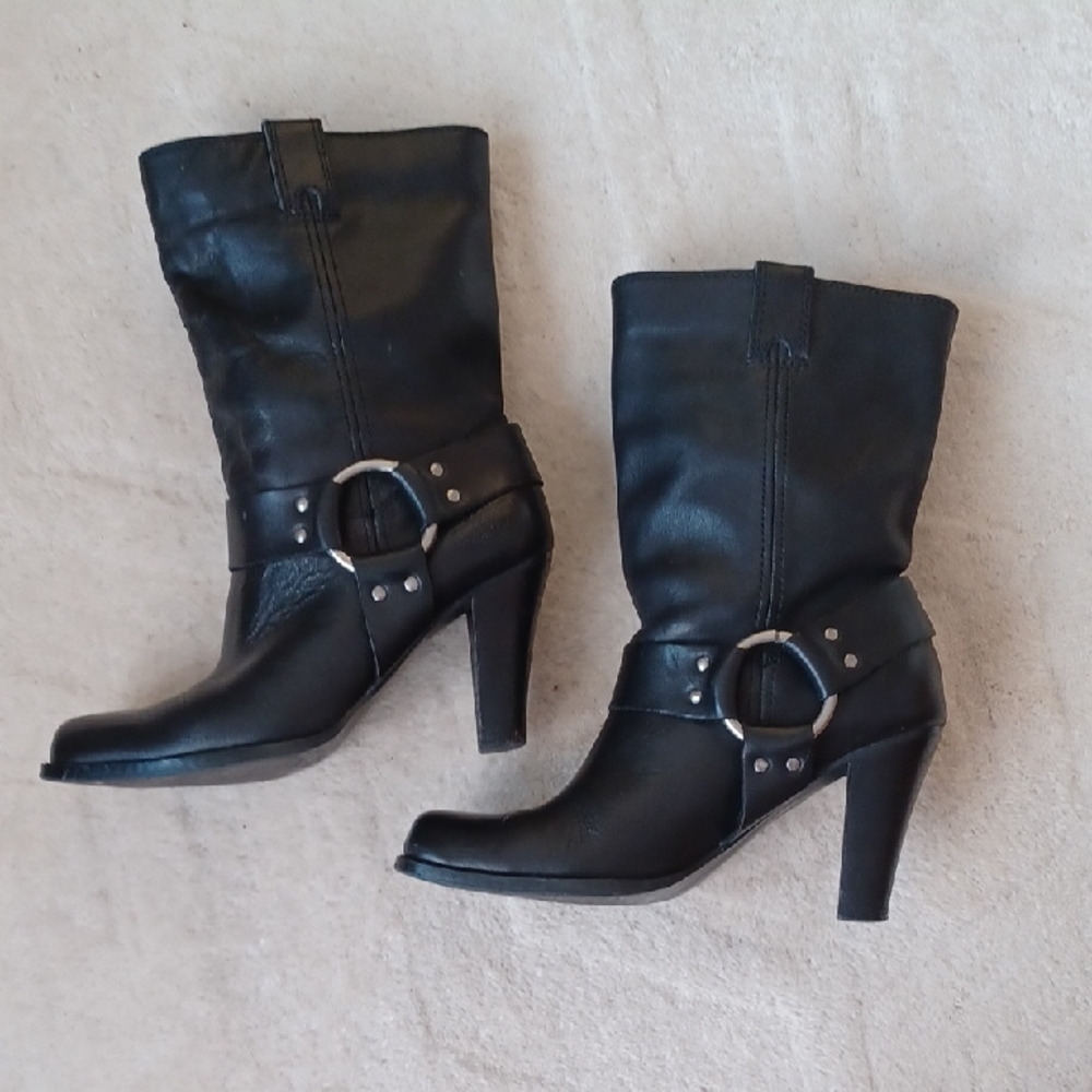 Harley-Davidson Black Heeled Boots